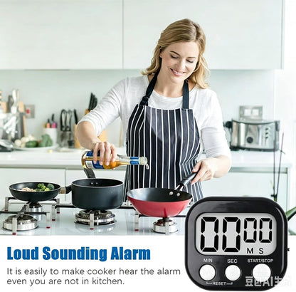Digital Kitchen Timer, Big Display Screen, Loud Alarm, Strong Magnetic Backing Stand, Cooking Baking Kids Classroom Teacher Game Timers, Minute Seconds Count Up Countdown and Simple Operation(4 Pack)
