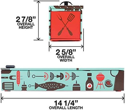 BBQ Tools Refillable Foil Dispenser - One 12"x 30' Roll of Professional Grade Aluminum Foil - Reusable Dispenser w/Slide Cutter - Kosher Certified - Reduces Waste & Saves Money