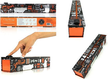 BBQ Tools Refillable Foil Dispenser - One 12"x 30' Roll of Professional Grade Aluminum Foil - Reusable Dispenser w/Slide Cutter - Kosher Certified - Reduces Waste & Saves Money