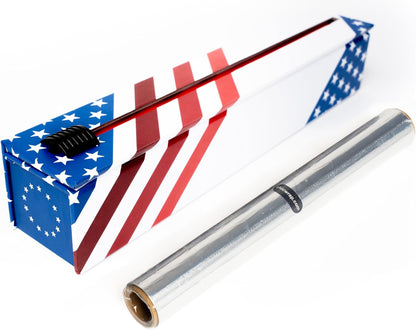 BBQ Tools Refillable Foil Dispenser - One 12"x 30' Roll of Professional Grade Aluminum Foil - Reusable Dispenser w/Slide Cutter - Kosher Certified - Reduces Waste & Saves Money