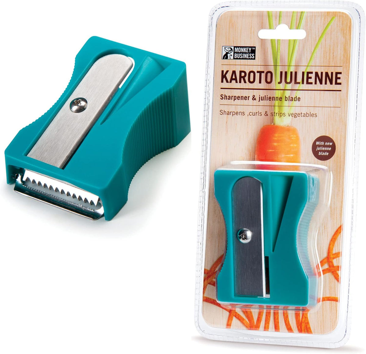 Karoto Julienne – Zoodle Maker, Vegetable Spiralizer with Julienne Blade | Fun Kitchen Gadgets and Stuff | Zucchini Noodle Maker from a Series of Unique Peelers for Kitchen | by Monkey Business