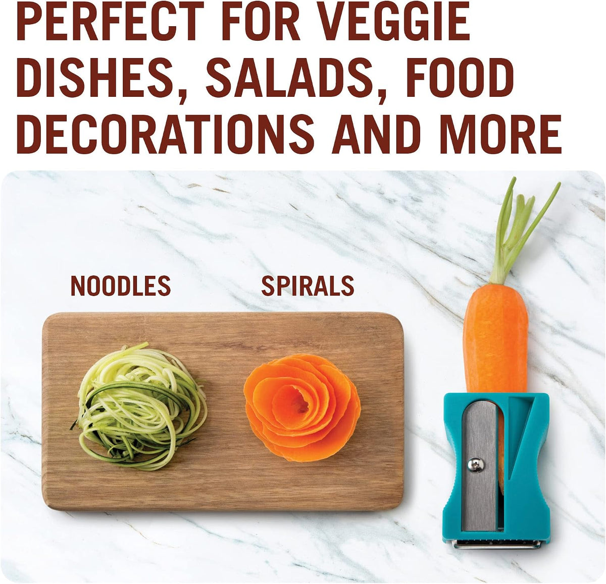 Karoto Julienne – Zoodle Maker, Vegetable Spiralizer with Julienne Blade | Fun Kitchen Gadgets and Stuff | Zucchini Noodle Maker from a Series of Unique Peelers for Kitchen | by Monkey Business