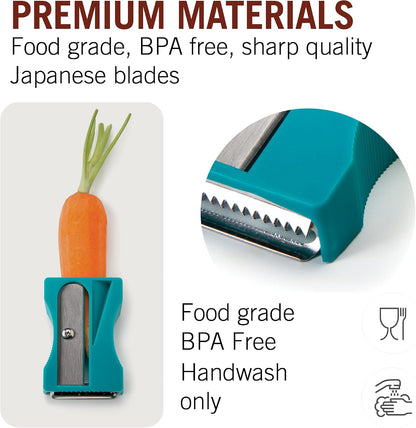 Karoto Julienne – Zoodle Maker, Vegetable Spiralizer with Julienne Blade | Fun Kitchen Gadgets and Stuff | Zucchini Noodle Maker from a Series of Unique Peelers for Kitchen | by Monkey Business