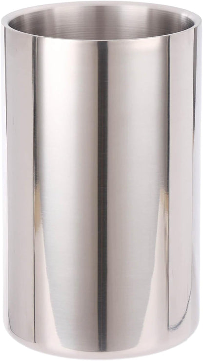 Double Wall Utensil Holder, 304 Stainless Steel Sleek Holder for Countertop | Kitchen Utensil Holder - Spatula Spoon Storage Organizer, Large Utensil Caddy Counter, Shining Utensil Crock, Mirror Polish