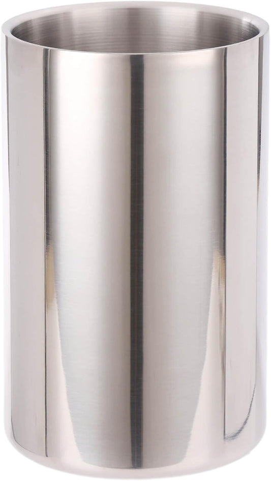 Double Wall Utensil Holder, 304 Stainless Steel Sleek Holder for Countertop | Kitchen Utensil Holder - Spatula Spoon Storage Organizer, Large Utensil Caddy Counter, Shining Utensil Crock, Mirror Polish