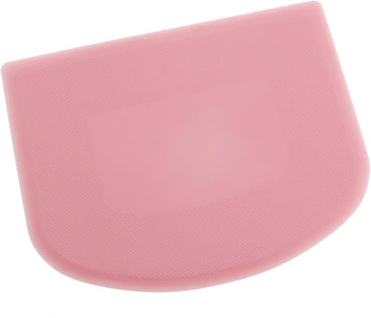 3PCS Pink Food Grade PP Plastic Bench Food Scrapers 12cm Multifunctional Kitchen Pastry Cutting Tool Flours Spatula Suitable for Spade Cream Fudge Cheese