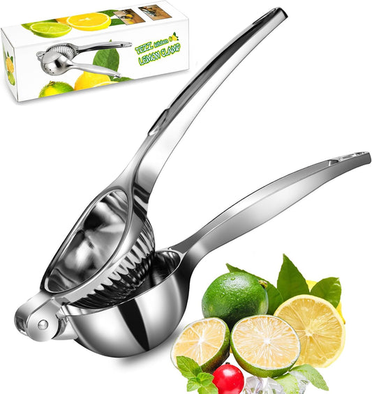 Premium Lemon Squeezer, Large Heavy Duty Handhelp Juicer for Lemon, Metal Hand Press Citrus Juicer, Lime Squeezer Bar Tool, Manual Citrus Press | Large bowl ergonomic handle easy handheld press for lemons and limes