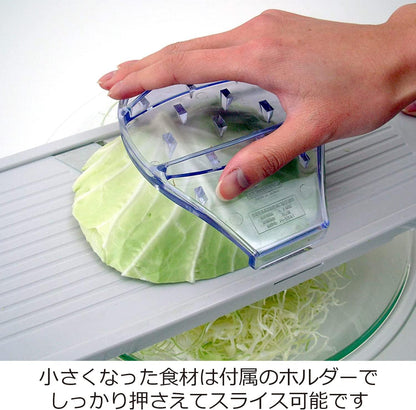 Suncraft BS-271 Cabbage Slicer, Julienne, 0.04 inch (1 mm), Fluffy Shop Finish, Wide 5.5 inches (14 cm), Wide with Safety Holder, Made in Japan, White