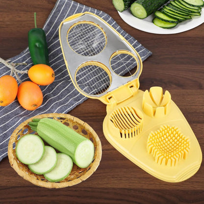 3 in 1 Egg Slicer for Hard Boiled Eggs, Egg Cutter with 3 Slicing Modes, Stainless Steel Dicer Kitchen Dicer Tool for Butter Mushroom Strawberry Cherry Tomato