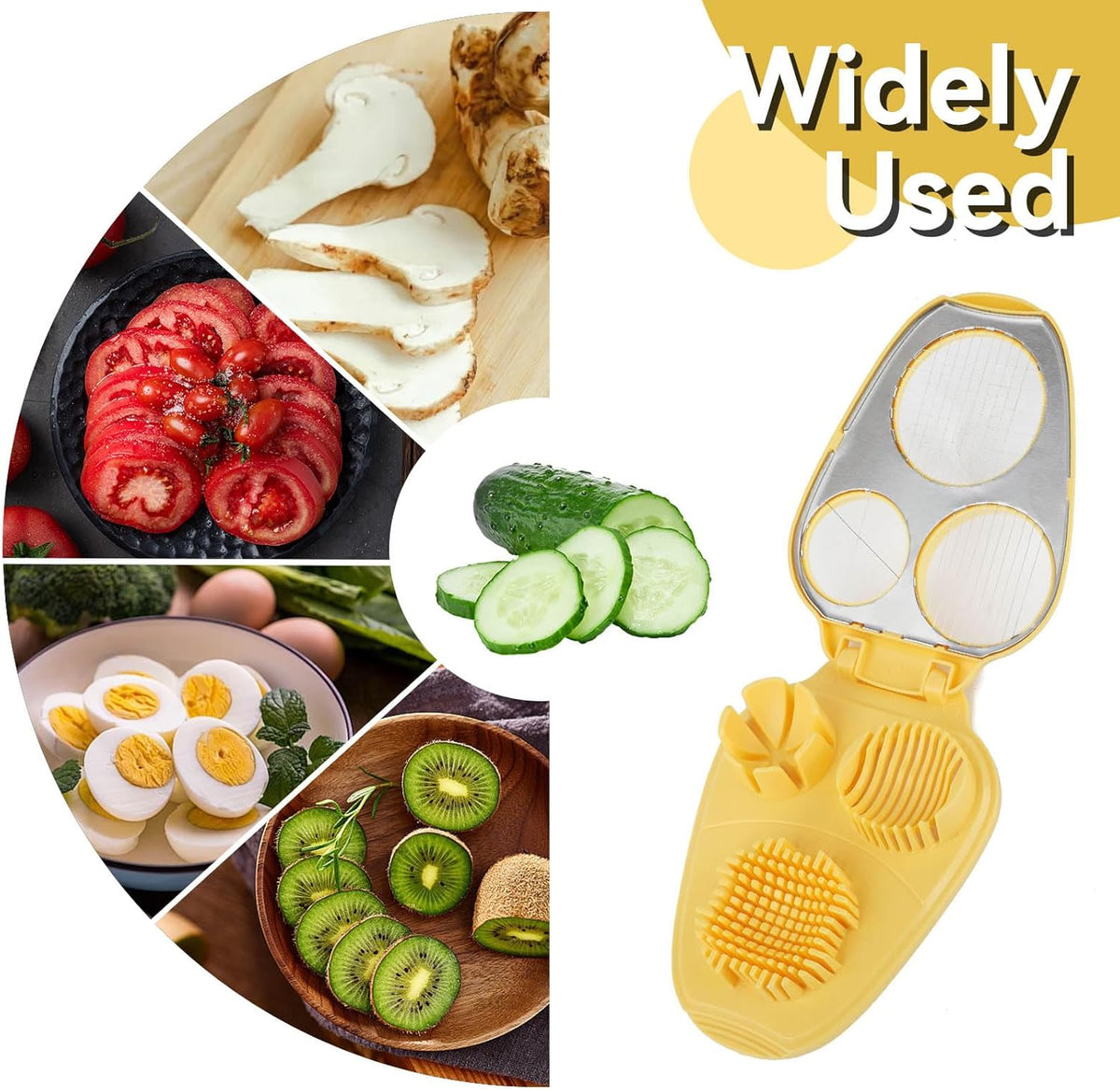 3 in 1 Egg Slicer for Hard Boiled Eggs, Egg Cutter with 3 Slicing Modes, Stainless Steel Dicer Kitchen Dicer Tool for Butter Mushroom Strawberry Cherry Tomato