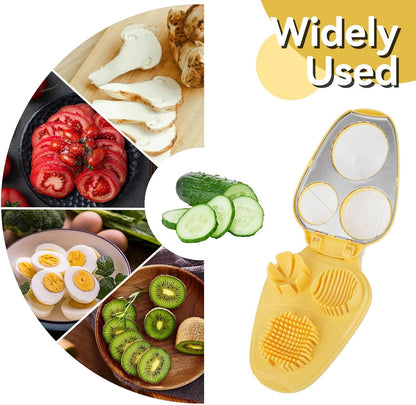 3 in 1 Egg Slicer for Hard Boiled Eggs, Egg Cutter with 3 Slicing Modes, Stainless Steel Dicer Kitchen Dicer Tool for Butter Mushroom Strawberry Cherry Tomato