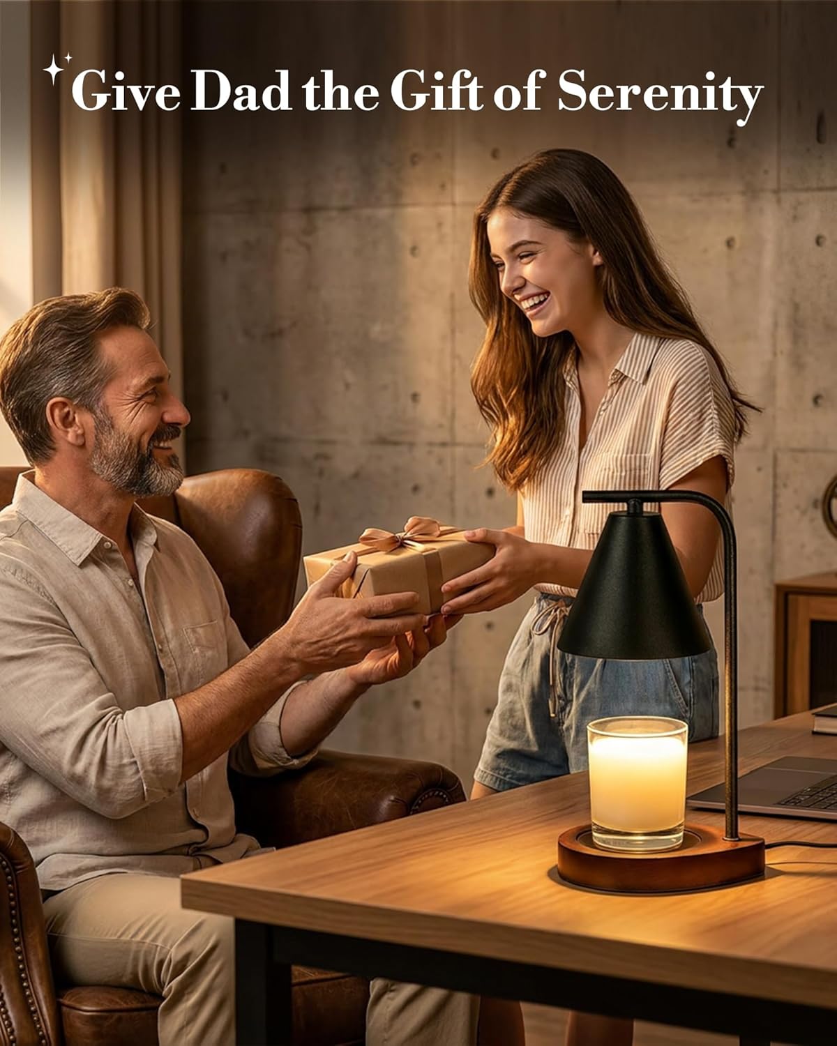 Candle Warmer Lamp with Timer & Dimmer - Mothers Day Gifts for Women Mom Her, Aesthetic Office Home Decor, Adjustable Height Wax Melter for Candle Jar & 3-Wick Candles (2 Bulbs Included)