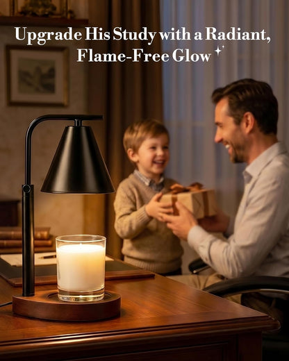 Candle Warmer Lamp with Timer & Dimmer - Mothers Day Gifts for Women Mom Her, Aesthetic Office Home Decor, Adjustable Height Wax Melter for Candle Jar & 3-Wick Candles (2 Bulbs Included)
