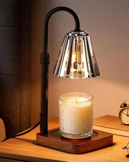 Candle Warmer Lamp with Timer & Dimmer - Mothers Day Gifts for Women Mom Her, Aesthetic Office Home Decor, Adjustable Height Wax Melter for Candle Jar & 3-Wick Candles (2 Bulbs Included)