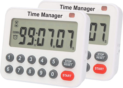 Magnetic Digital Kitchen Timer with Direct Numerical Keypad, Loud Alarm - 99Hr Countdown Count Up Timer for Cooking Baking Classroom, Batteries Included