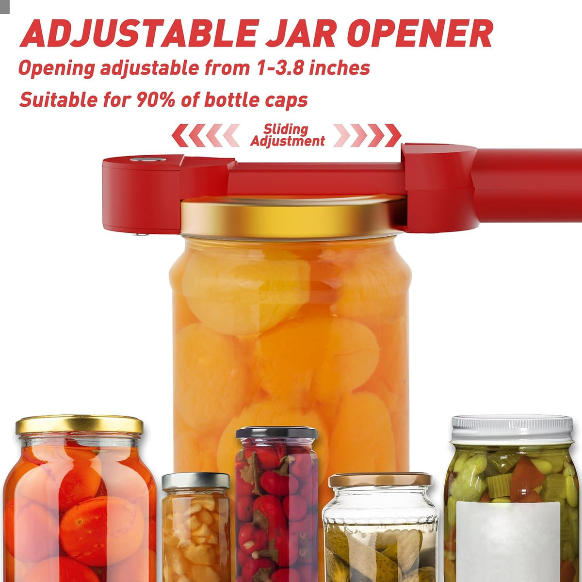 Jar Opener Bottle Opener for Seniors with Arthritis, Multi Retractable Magnetic Can Opener, Jar Grippers for Opening Jars, Kitchen Gadgets for Weak Hands and Senior Arthritis (Blue)