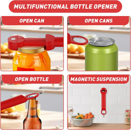 Jar Opener Bottle Opener for Seniors with Arthritis, Multi Retractable Magnetic Can Opener, Jar Grippers for Opening Jars, Kitchen Gadgets for Weak Hands and Senior Arthritis (Blue)