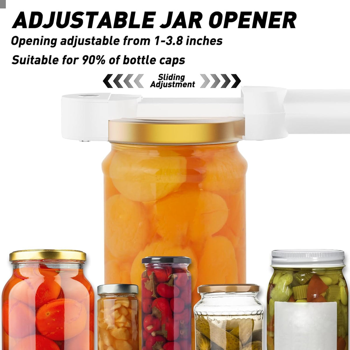 Jar Opener Bottle Opener for Seniors with Arthritis, Multi Retractable Magnetic Can Opener, Jar Grippers for Opening Jars, Kitchen Gadgets for Weak Hands and Senior Arthritis (Blue)