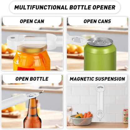 Jar Opener Bottle Opener for Seniors with Arthritis, Multi Retractable Magnetic Can Opener, Jar Grippers for Opening Jars, Kitchen Gadgets for Weak Hands and Senior Arthritis (Blue)
