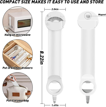 Jar Opener Bottle Opener for Seniors with Arthritis, Multi Retractable Magnetic Can Opener, Jar Grippers for Opening Jars, Kitchen Gadgets for Weak Hands and Senior Arthritis (Blue)