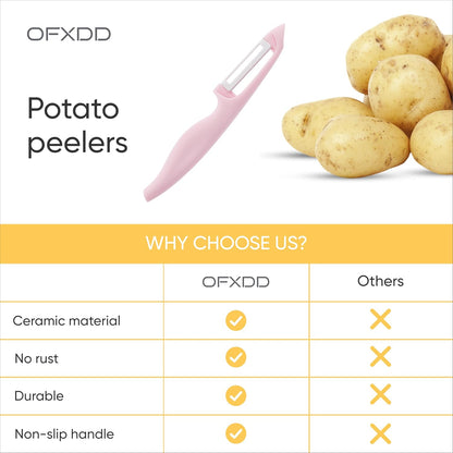 Vegetable Skin Handheld Knife Peeler Tool - Pack of 2 - Manual Peeler for Vegetable and Fruit Skin - Swivel Peeler Kitchen Utensil for Potato Cleaning