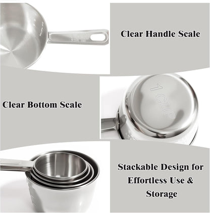 13pcs Gold Stainless Steel Measuring Cups and Spoons Set, 8 Double-Sided Magnetic Measuring Spoons Set & 4 Metal Measuring Cups & 1 Leveler for Kitchen Dry & Liquid Cooking Baking