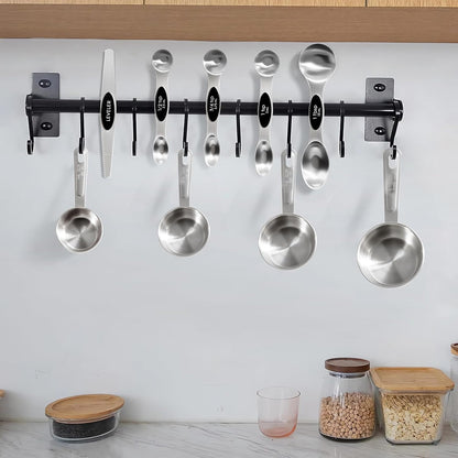 13pcs Gold Stainless Steel Measuring Cups and Spoons Set, 8 Double-Sided Magnetic Measuring Spoons Set & 4 Metal Measuring Cups & 1 Leveler for Kitchen Dry & Liquid Cooking Baking