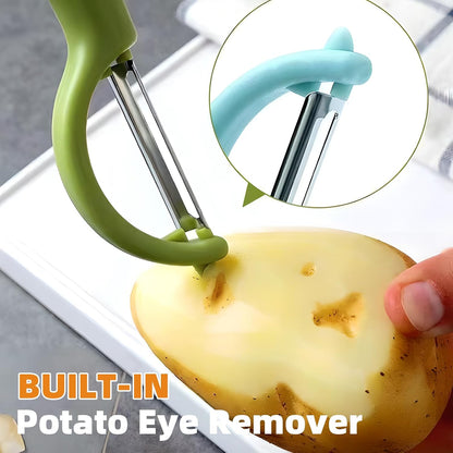 6-Pack Vegetable Peeler for Kitchen，Y Peeler Stainless Steel Potato Peeler Set for Apple Veggie Carrot Fruit Zucchini Cucumber Safe Peelers Bulk with Non-Slip Handle (P)
