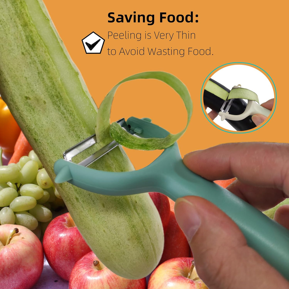 6-Pack Vegetable Peeler for Kitchen，Y Peeler Stainless Steel Potato Peeler Set for Apple Veggie Carrot Fruit Zucchini Cucumber Safe Peelers Bulk with Non-Slip Handle (P)