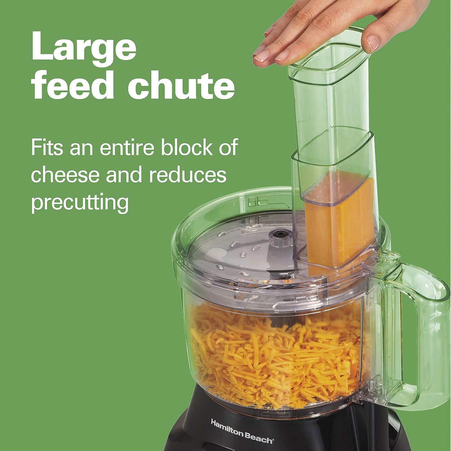 8 Cup Food Processor & Vegetable Chopper | Large Feed Chute | Powerful 450 Watt Motor | Stainless Steel S-Blade and Reversible Shredding Disc | Black | 70740G