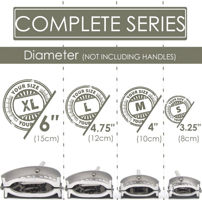 Empanada Maker Press, Stainless Steel Dumpling Maker Set, 2-in-1 Dough Cutter Dumpling Mold Set for Ravioli, Pierogi, Turnovers, Calzone, Dumpling, 4 Sizes (XL/6"+L/4.75"+M/4"+S/3.25")