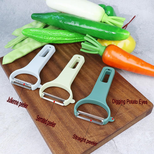 Vegetable Peeler for Potato,Veggie,Carrot,Cucumber,Fruit,3 Types Set Y Julienne Peeler for Kitchen (3 colors set), 13.5cm*8cm*4.5cm
