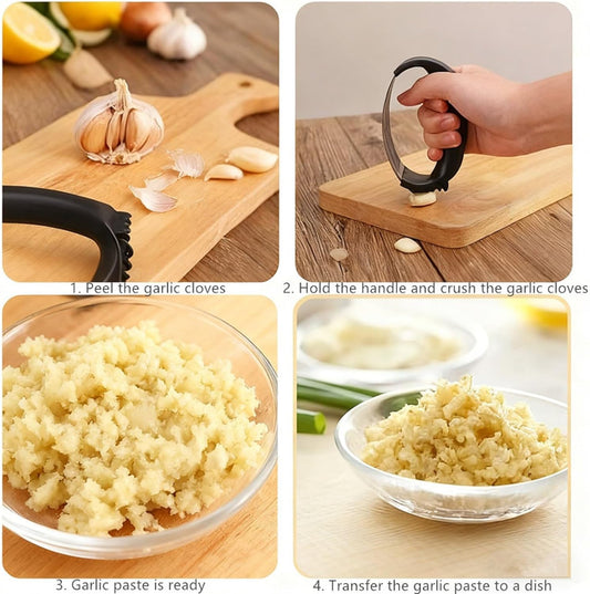 Stainless Steel Garlic Press, for Kitchen Use, Easy-Clean & Ergonomic Handle for Easily Crushing, Cooking Gadget (1)
