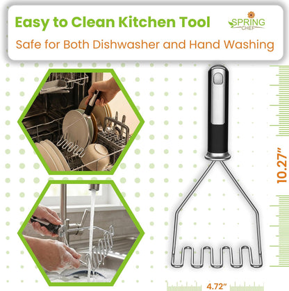Stainless Steel Potato Masher & Durable Vegetable Peeler Set