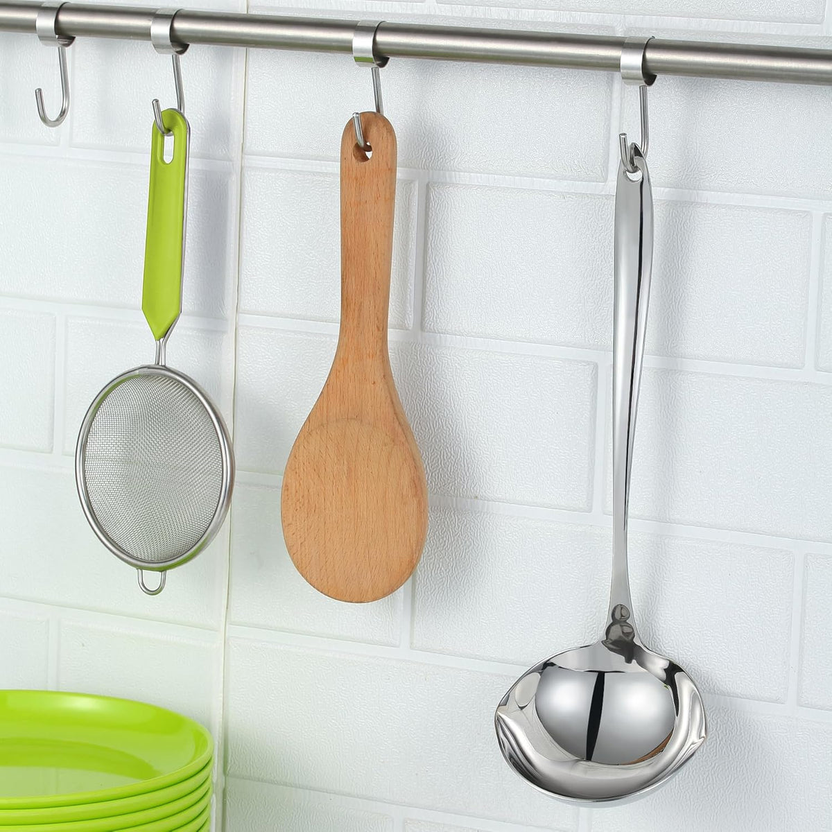 4.Oz 18/10 Stainless Steel Kitchen Ladle Cooking Utensils with 11.8-Inch Handle,Heavy Duty Serving Large Soup Spoon,Dishwasher Safe(Gold)