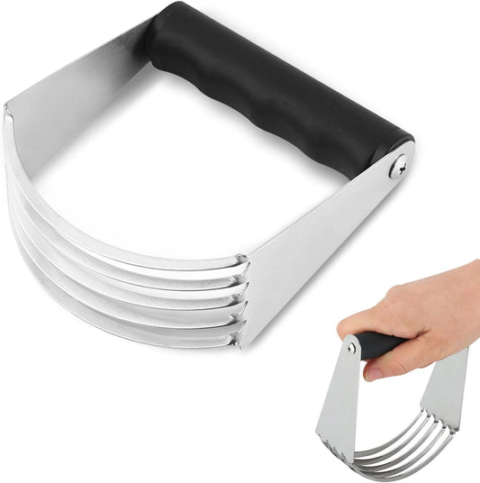 Manual Pastry Shortening Blender Cutter,Stainless Steel Dough Masher for Butter, Biscuit,Baking, Kneading,Dough, Flakier and Fluffier Pie Crusts, Almond - Hand Kitchen Tool kitchen gadgets
