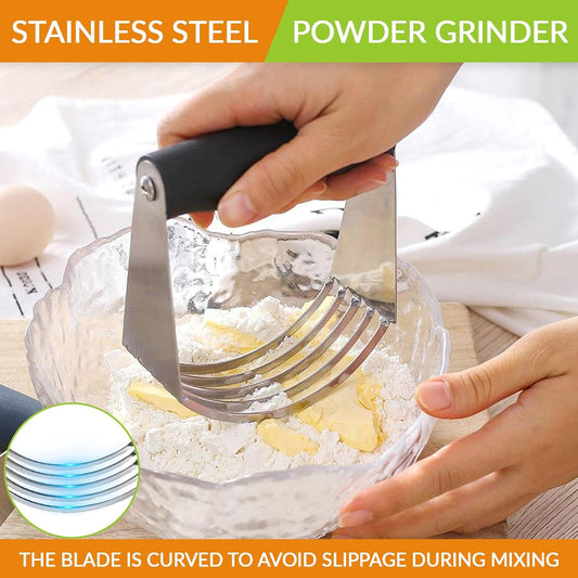 Manual Pastry Shortening Blender Cutter,Stainless Steel Dough Masher for Butter, Biscuit,Baking, Kneading,Dough, Flakier and Fluffier Pie Crusts, Almond - Hand Kitchen Tool kitchen gadgets