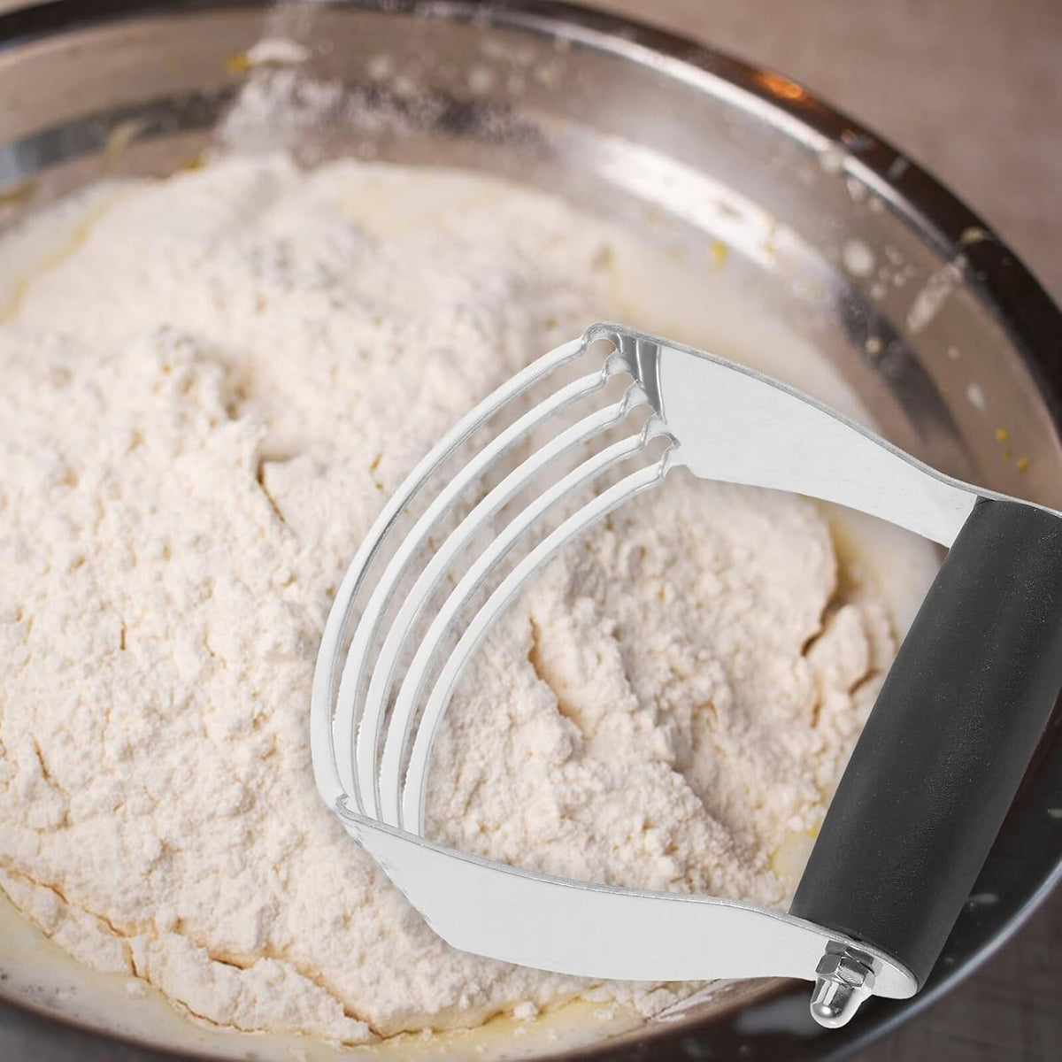 Stainless Steel Dough Blender Tool with Blades and Scraper