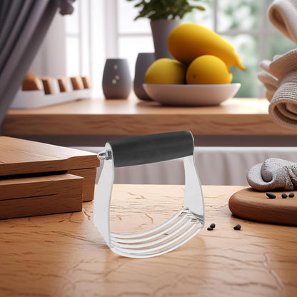 Stainless Steel Dough Blender Tool with Blades and Scraper