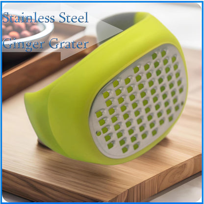 Cheese Grater - Stainless Steel Ginger Grater - Multi-Purpose Wrist Handheld Grater for Vegetables, Fruits, Potato, Carrot - Compact Kitchen Tool (2" x 2" x 2.6") - Green