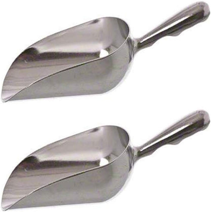SET OF 2, 12 Oz. (Ounce) Bar Ice Scoop, Dry Bin Scoop, Dry Goods Scoop, Candy Scoop, Spice Scoop, Cast Aluminum