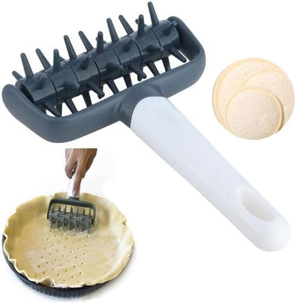 Pizza Roller Spikes Dough Pastry Bubble Docker Roller Pastry Wheel with Spike for Homemade Baking Cake Crackers Pie Hole Maker