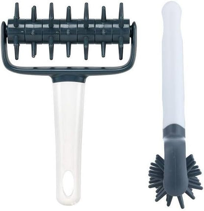 Pizza Roller Spikes Dough Pastry Bubble Docker Roller Pastry Wheel with Spike for Homemade Baking Cake Crackers Pie Hole Maker