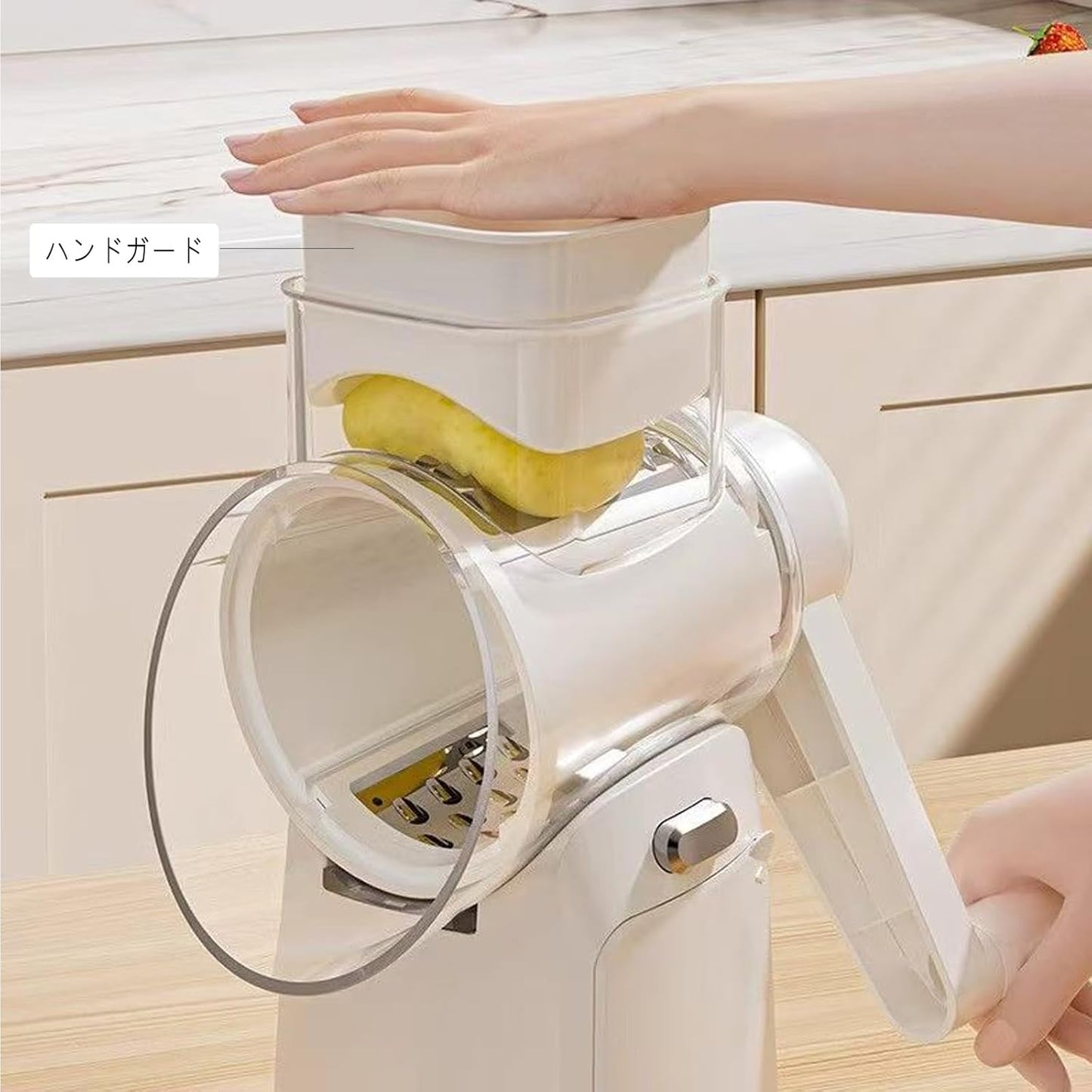 Rotary Cheese Grater Hand Crank Vegetable Chopper Slicer Set, Fruit Cutter Veggie Shredder Food Dicer Chopping Cooking for Nuts Onion Tomato Potato Salad Garlic Cucumber Carrot and Cabbage