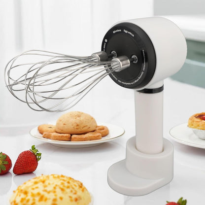 Cordless Electric Hand Mixer Dual Whisk Hand Mixer, Stainless Steel USB Rechargeable Low Speed Cordless Electric Hand Whisk for Baking Kitchen Whipping Mixing Egg Cake Dough