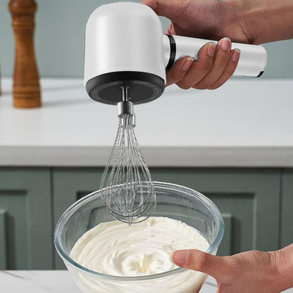 Cordless Electric Hand Mixer Dual Whisk Hand Mixer, Stainless Steel USB Rechargeable Low Speed Cordless Electric Hand Whisk for Baking Kitchen Whipping Mixing Egg Cake Dough