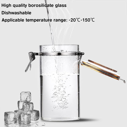 Yangbaga Coffee Canister with Shelf: 2P 45OZ Glass Airtight Coffee Holder | Large Capacity Coffee Container w/Acacia Scoop - Kitchen Food Storage Jar for Ground Coffee/Tea/Sugar/Cereal/Nuts/Coffee Bar
