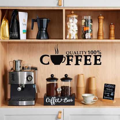 Yangbaga Coffee Canister with Shelf: 2P 45OZ Glass Airtight Coffee Holder | Large Capacity Coffee Container w/Acacia Scoop - Kitchen Food Storage Jar for Ground Coffee/Tea/Sugar/Cereal/Nuts/Coffee Bar