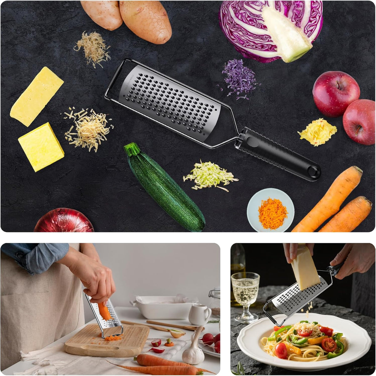 Cheese Grater,12 inch Coarse Grater with Non-Slip Handle | Dishwasher Safe,Sharp Blade,Safety and Stability