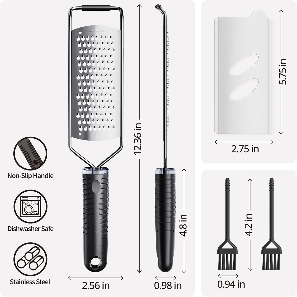 Cheese Grater,12 inch Coarse Grater with Non-Slip Handle | Dishwasher Safe,Sharp Blade,Safety and Stability
